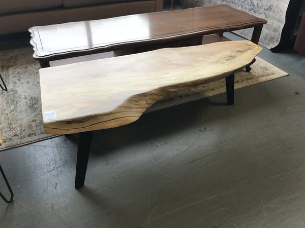 Sycamore Coffee Table with Black Wood Legs