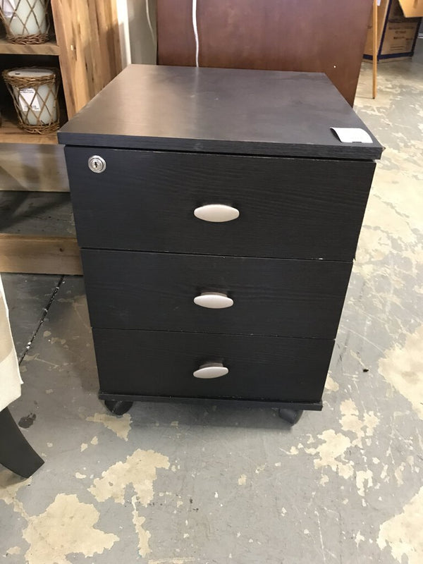 Small Black File Cabinet on Wheels