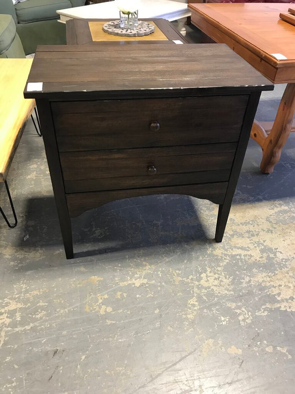 Dark Wood 2 Drawer Chest