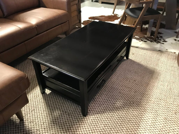 Darkwood Coffee Table w/ 2 Drawers