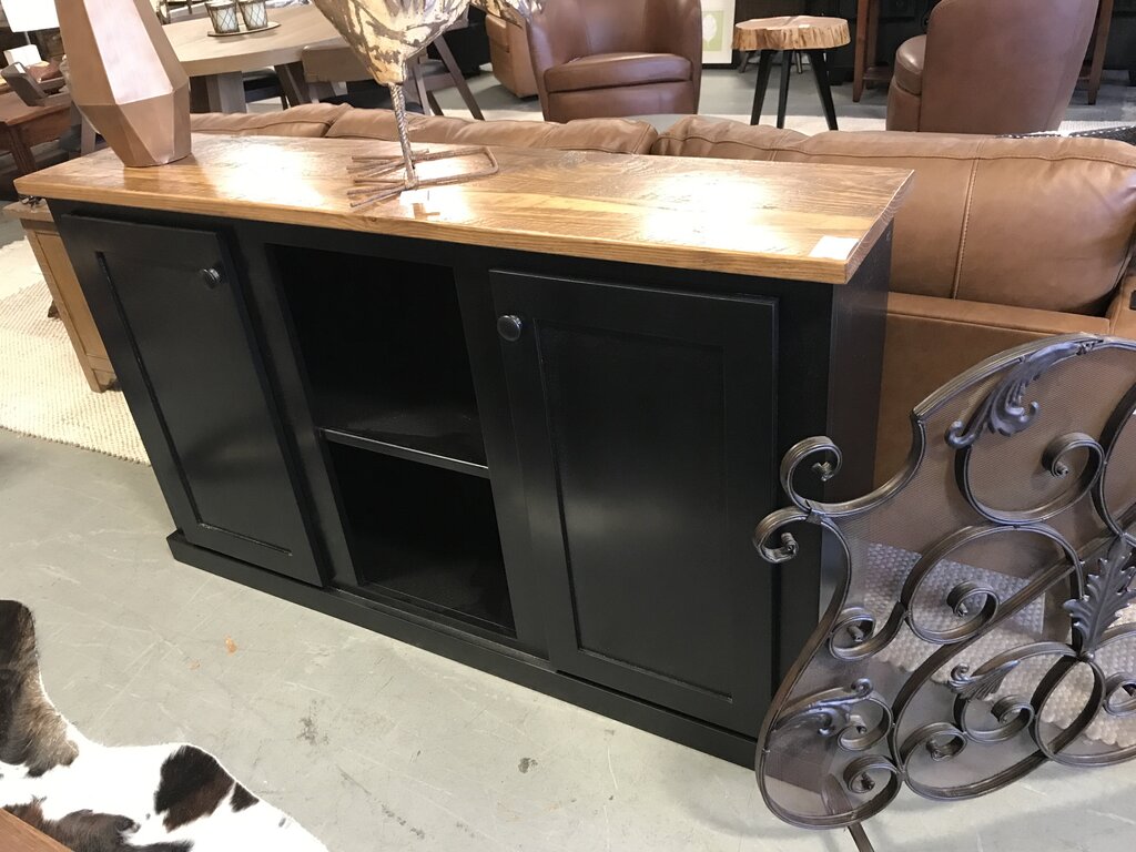 5' Black Media Cabinet w/ Dark Top