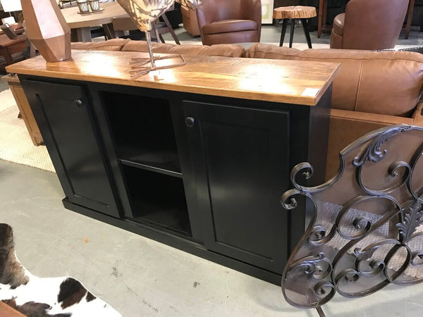 5' Black Media Cabinet w/ Dark Top