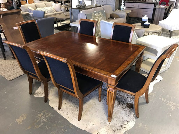 Ethan Allen Dining Table w/Leaf & 6 Chairs