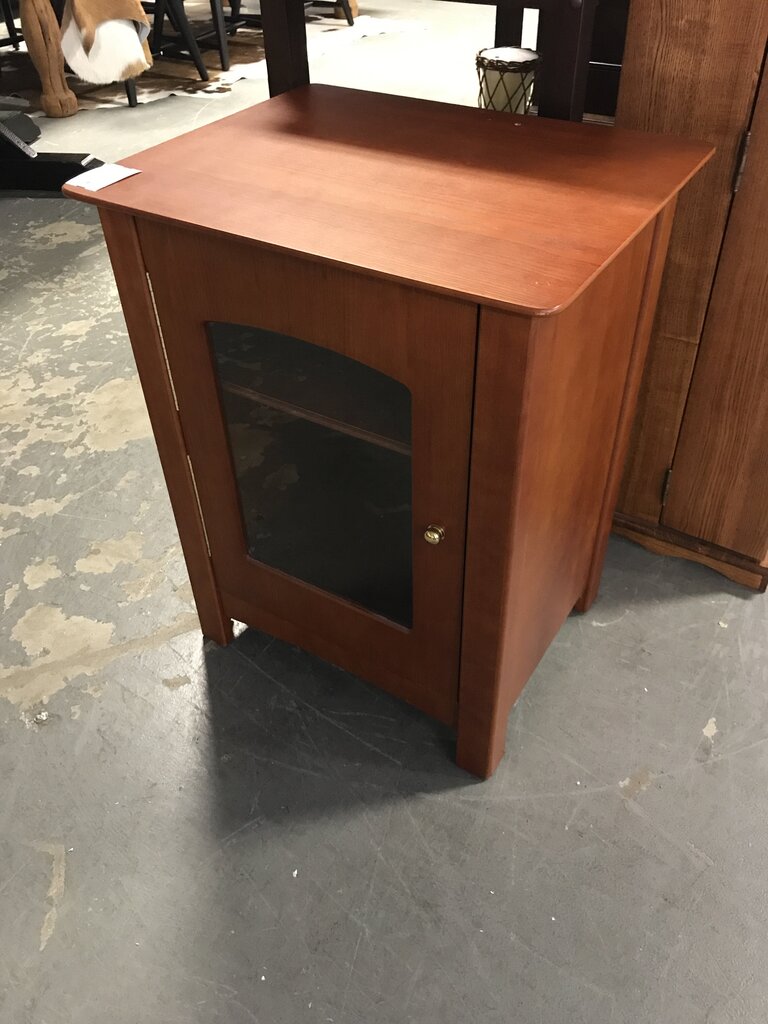 Cherry Nightstand with Glass Door
