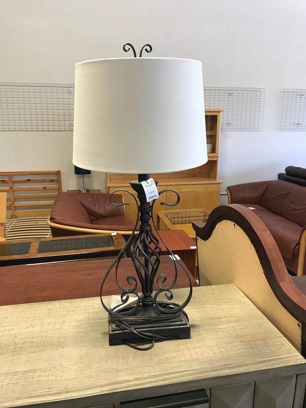 Curved Iron Scroll Lamp