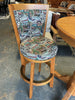 Vintage Oak Bistro Table w/ 2 Swivel Chairs