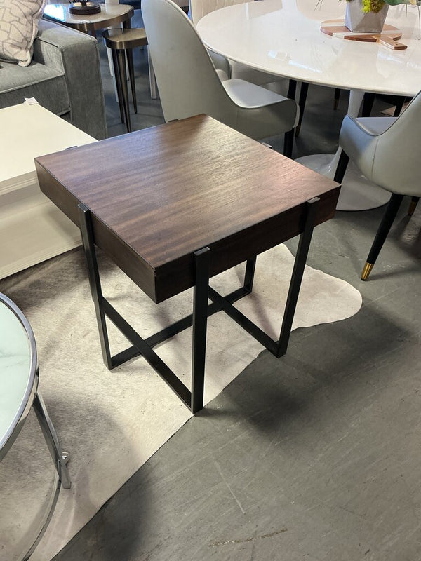 Square Industrial End Table