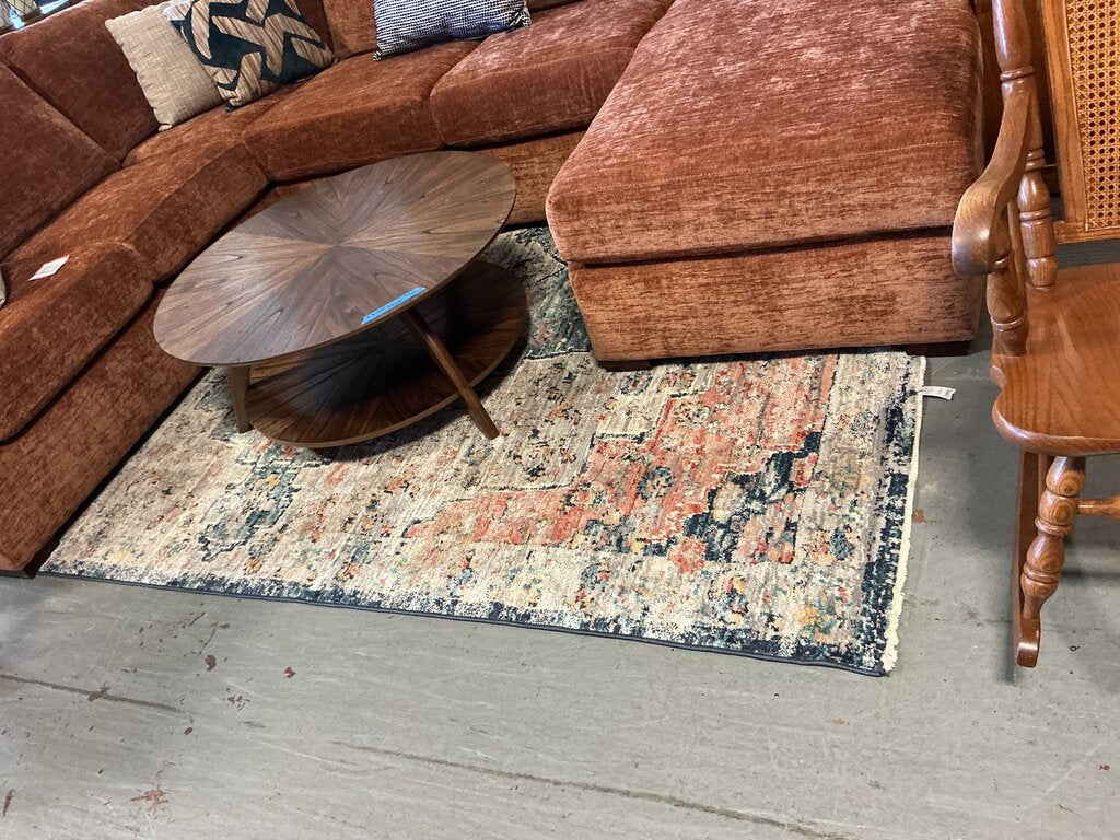 NuLoom 8'x10' Rug -Cream. Rust & Blue