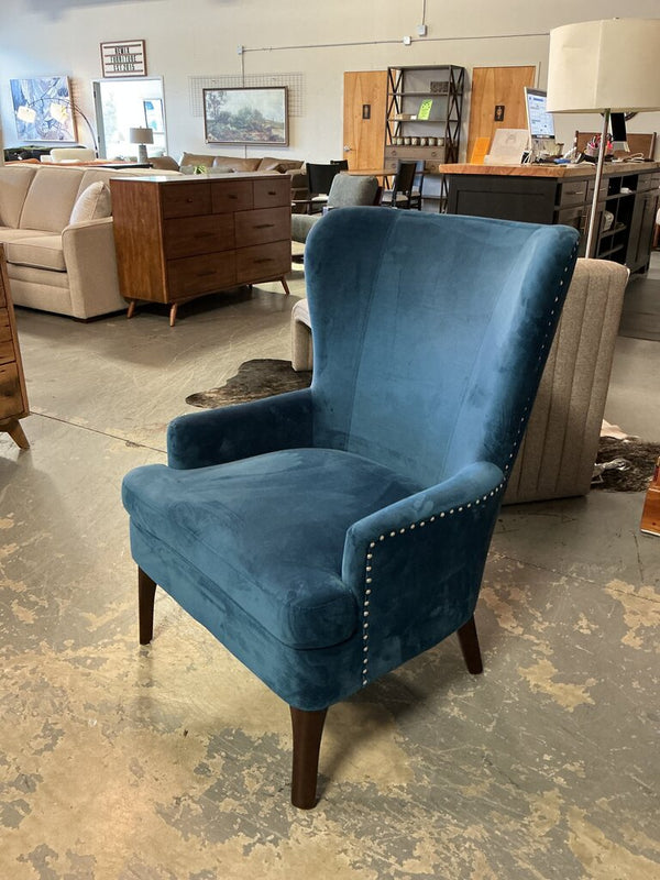 Pier 1 Blue Velvet Accent Chair