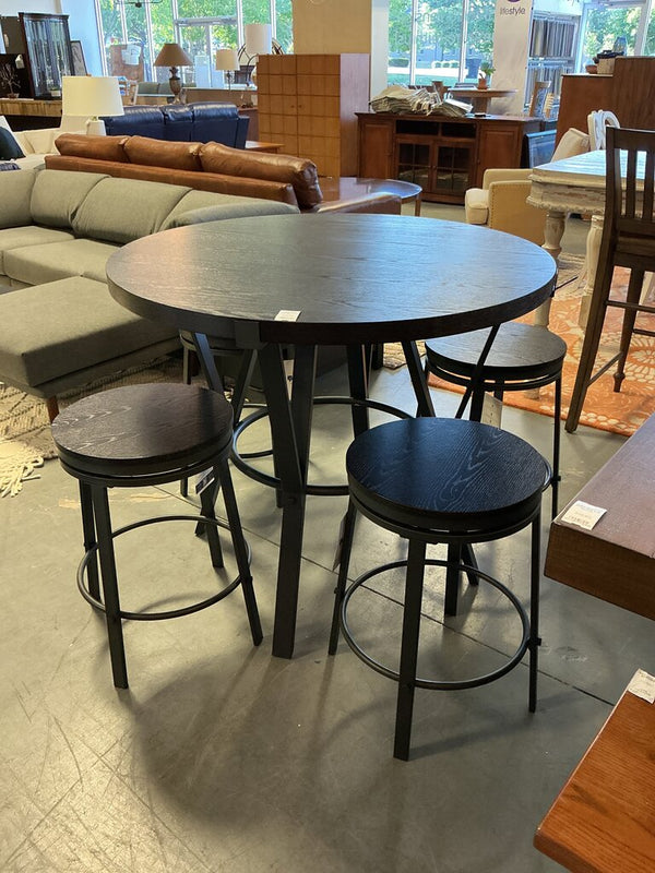 Counter Height Wood/Metal 5 Pcs Set