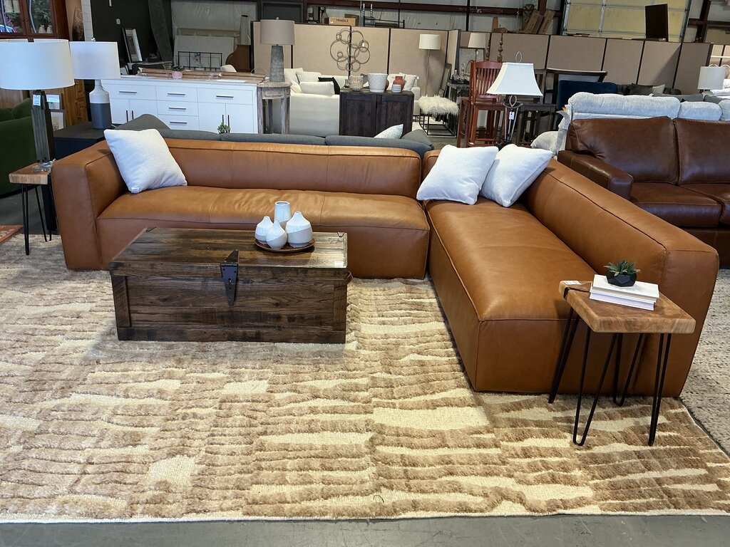 Piazza Reversible Corner Sectional Sofa - Saddle Tan