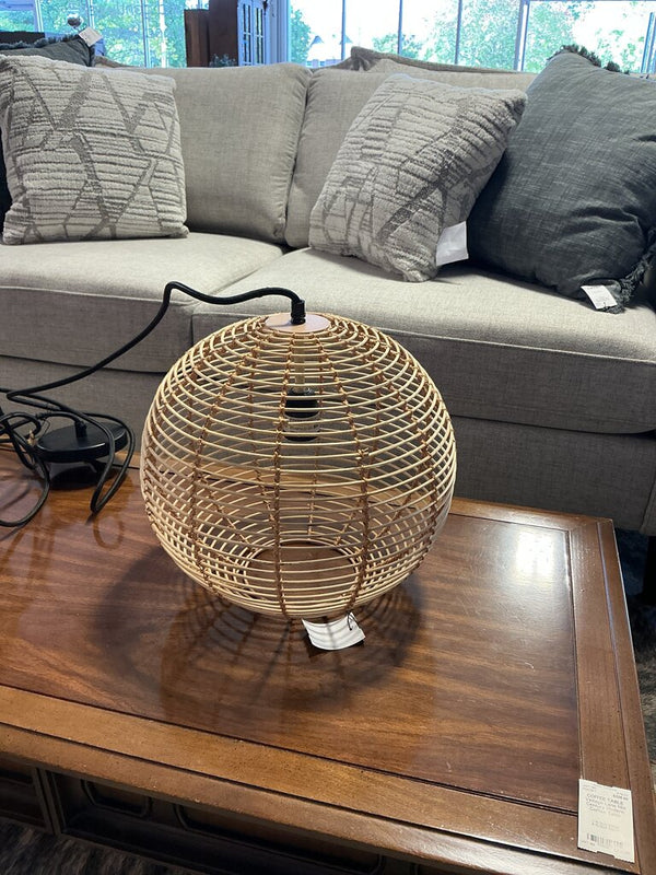 Modern Boho Handwoven Globe Rattan Pendant Light, Natural