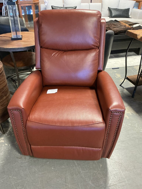 Hilario 30.25'Wide Genuine Leather Swivel Rocker Recliner - AS-IS, Tear in Back