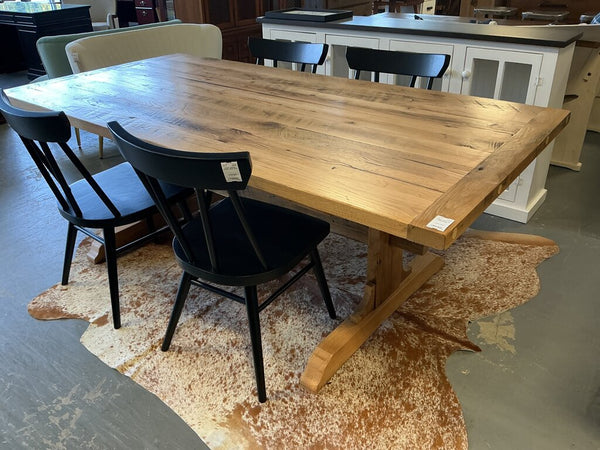 Amish 42" x 7' Reclaimed Oak Trestle Table
