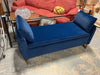 Angelo Upholstered Flip Top Storage Bench-Navy - AS-IS, Slice in Fabric