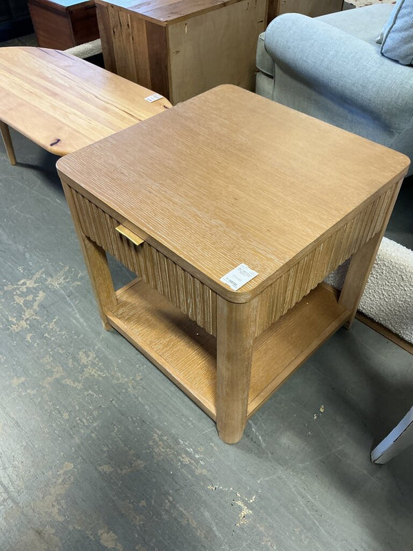 Erwin Fluted End Table- Natural