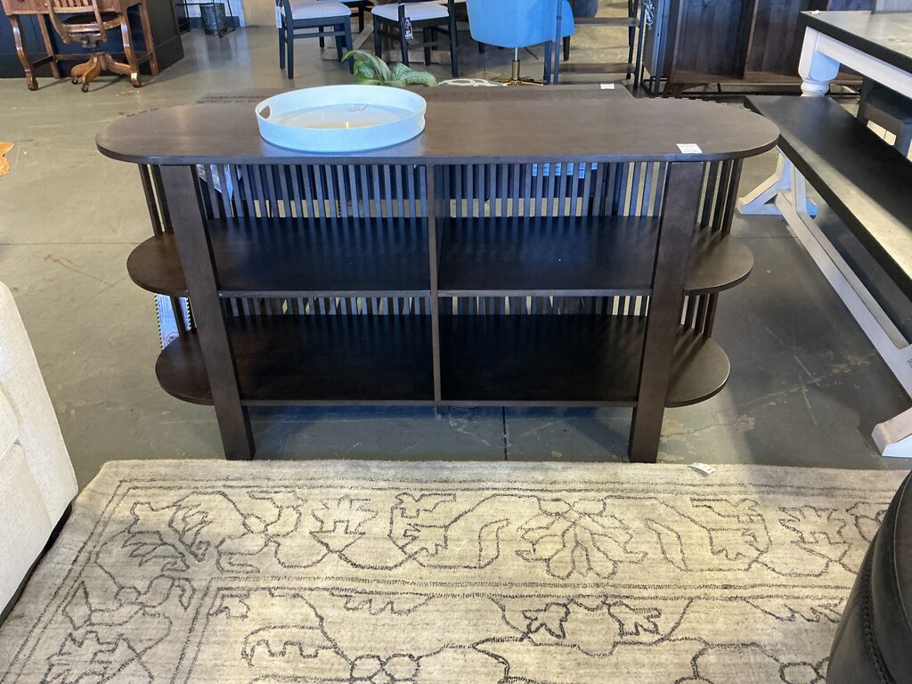 Espresso Slatted Bookcase- 61"