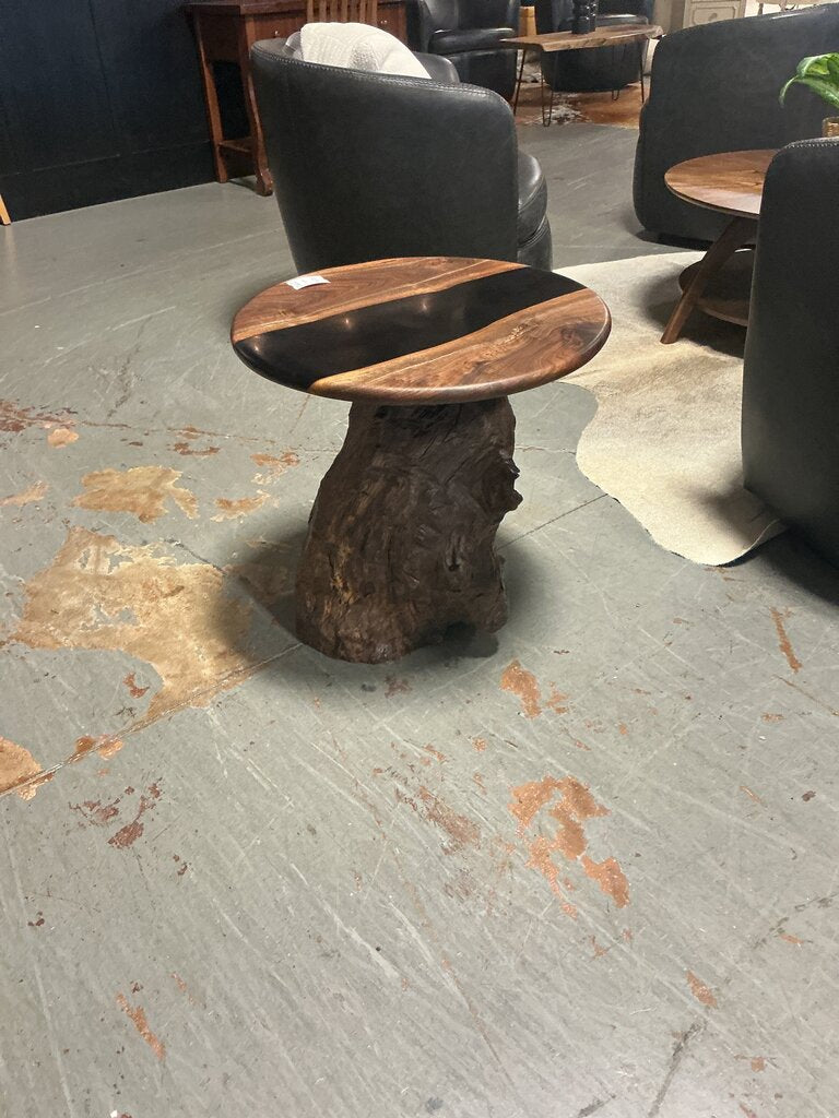 Walnut Root End Table