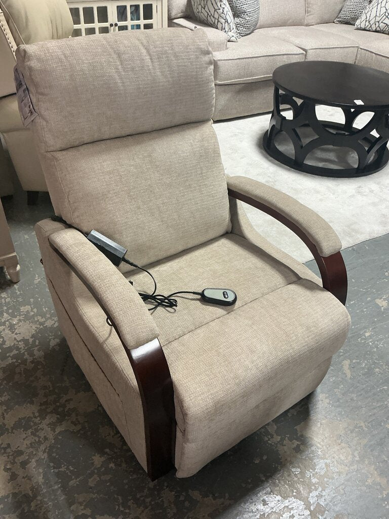 Amelia Power Recliner-Linen -Lift Chair (As-Is/Back Flap)