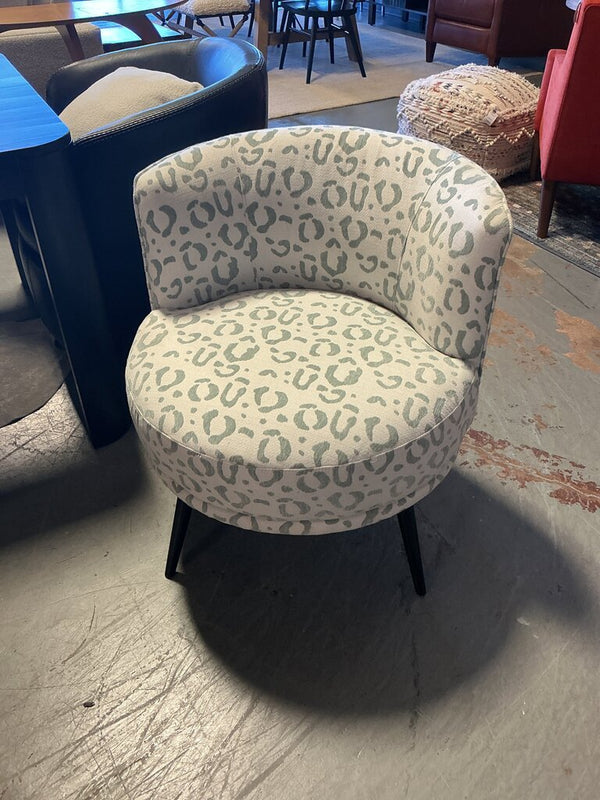 White & Grey Animal Print Swivel Chair