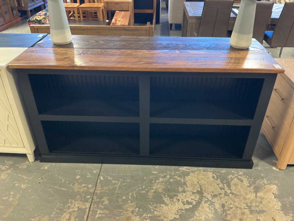 6' Black Bookcase Light Top