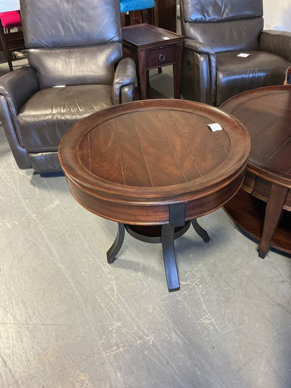 Wood Round End Table