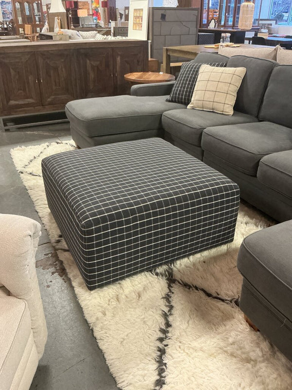 Plaid Square Ottoman