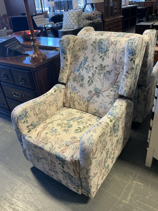 George Manual Swivel Glider Recliner-FLORAL