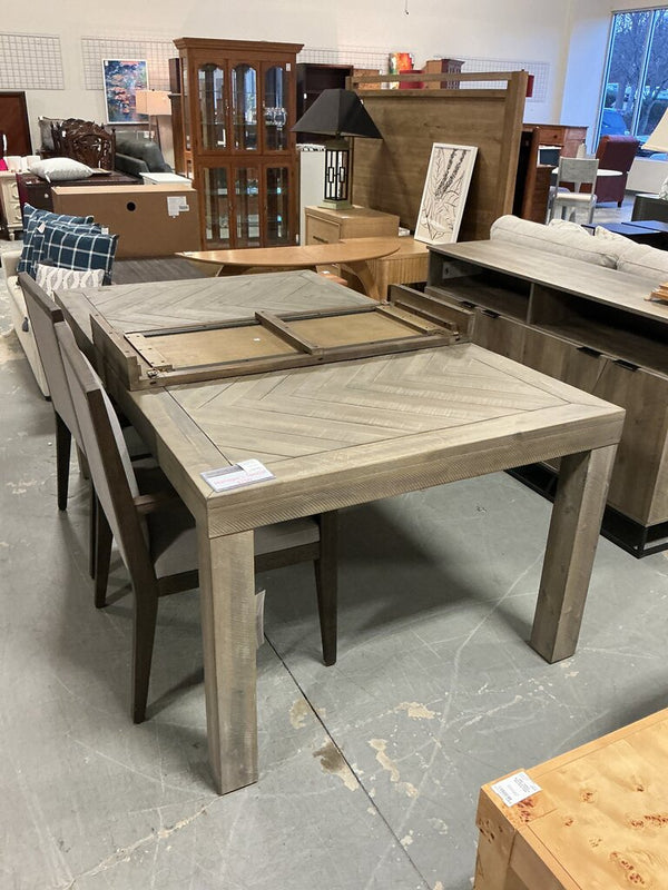 Herringbone Extension Table in Rustic Latte