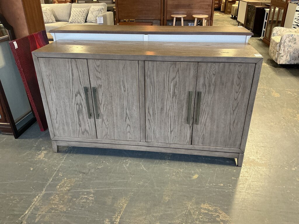 Light Grey Wood 4 Door Console
