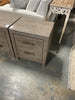 Grey 2 Drawer Nightstand with Silver Pulls