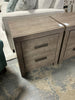 Grey 2 Drawer Nightstand with Silver Pulls