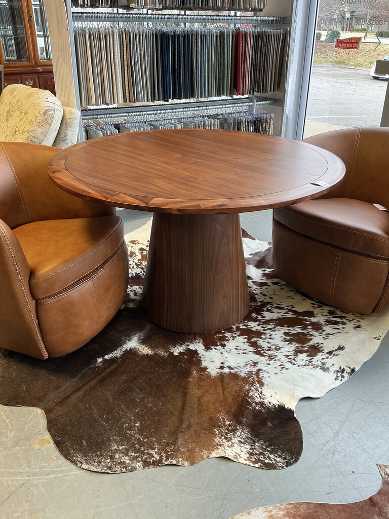 Nash Mid-Century Modern 50" Round Pedestal Dining Table