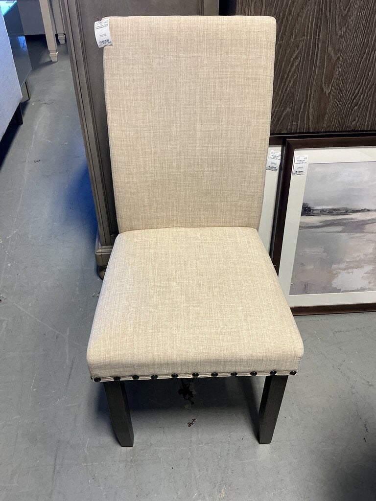 Linen Dining Chair Nailhead Trim