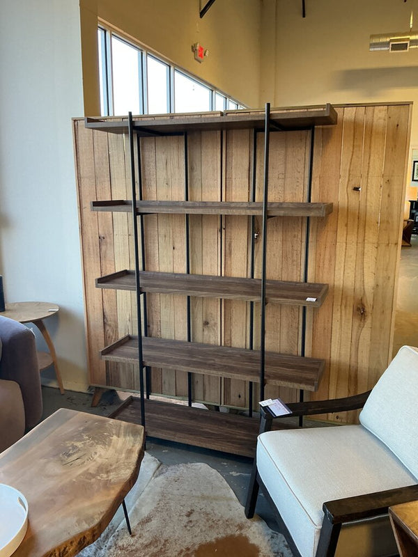 5-Tier Wood & Metal Bookcase