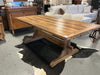 Amish 7'x40" Reclaimed Oak Trestle Table