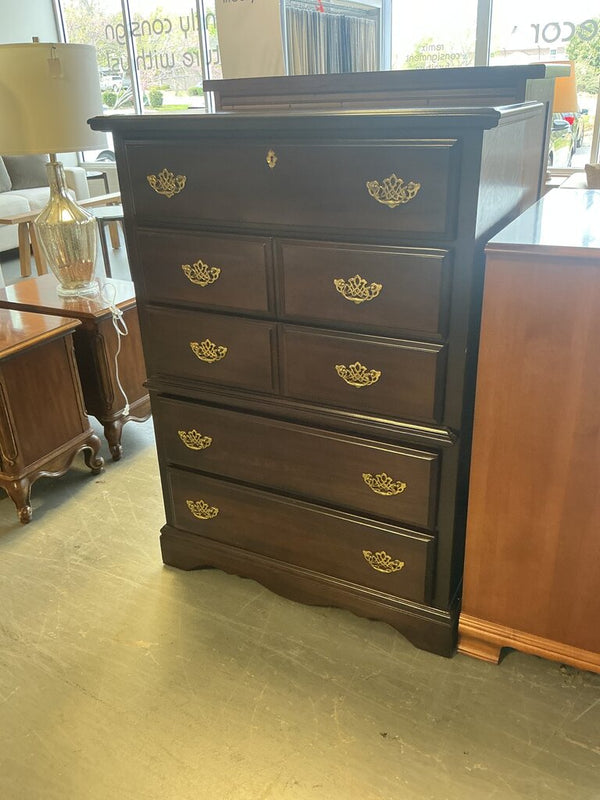 Cherry Tone 5 Drawer Chest