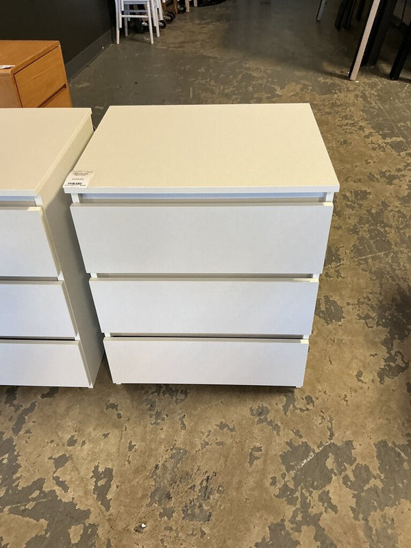 White 3 Drawer Nightstand
