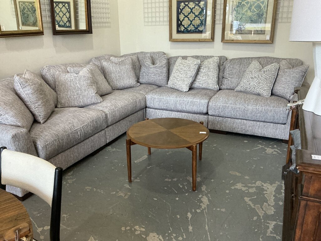 Regent Park Pewter 5 Piece Modular Sectional- Grey