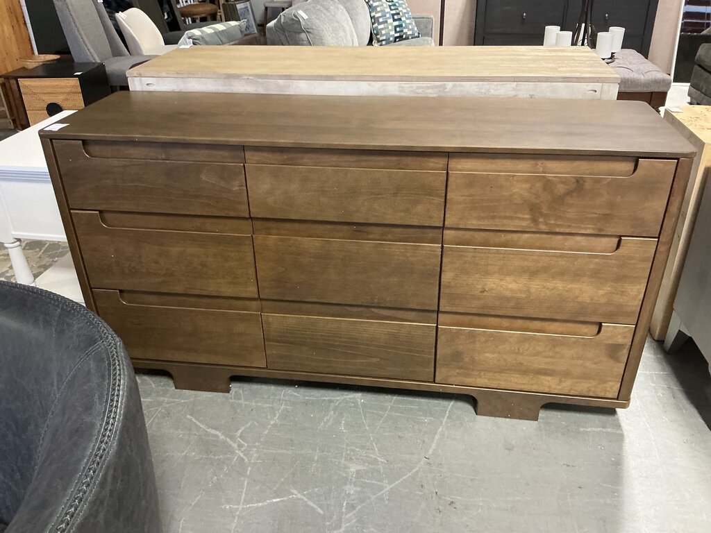 Dark Wood 9 Drawer Dresser