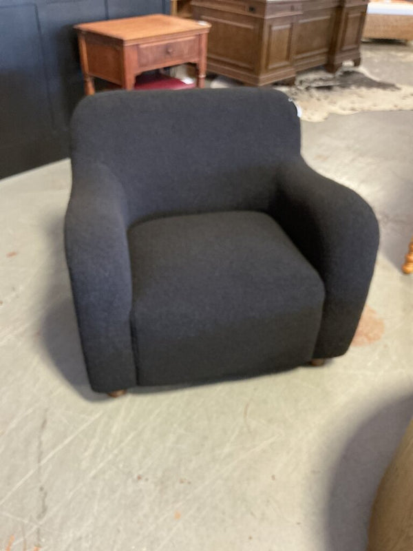 Bernie 35" Wide Boucle Upholstered Armchair-BLACK
