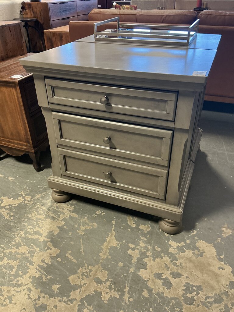 Ashley Furniture Grey 3 Drawer Nightstand