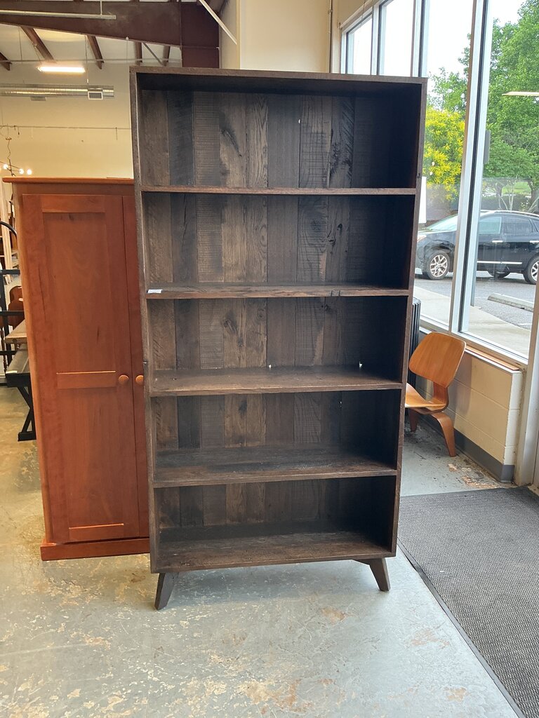 Amish Reclaimed Contemporary Bookcase- Dark Walnut