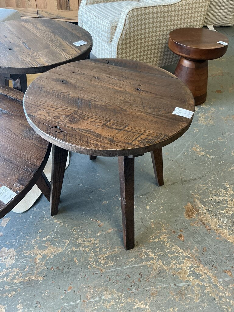 Amish Reclaimed Wood End Table- Dark Stain