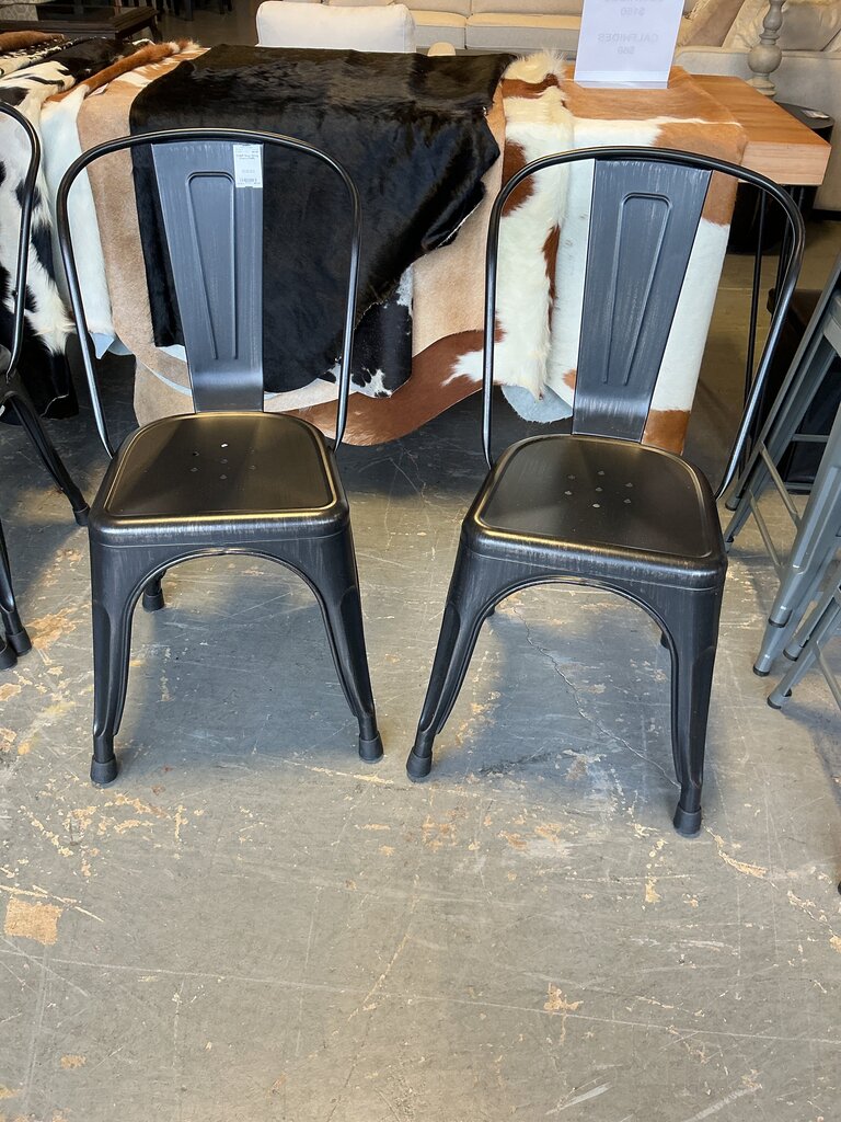 Metal Dining Chairs (PAIR)