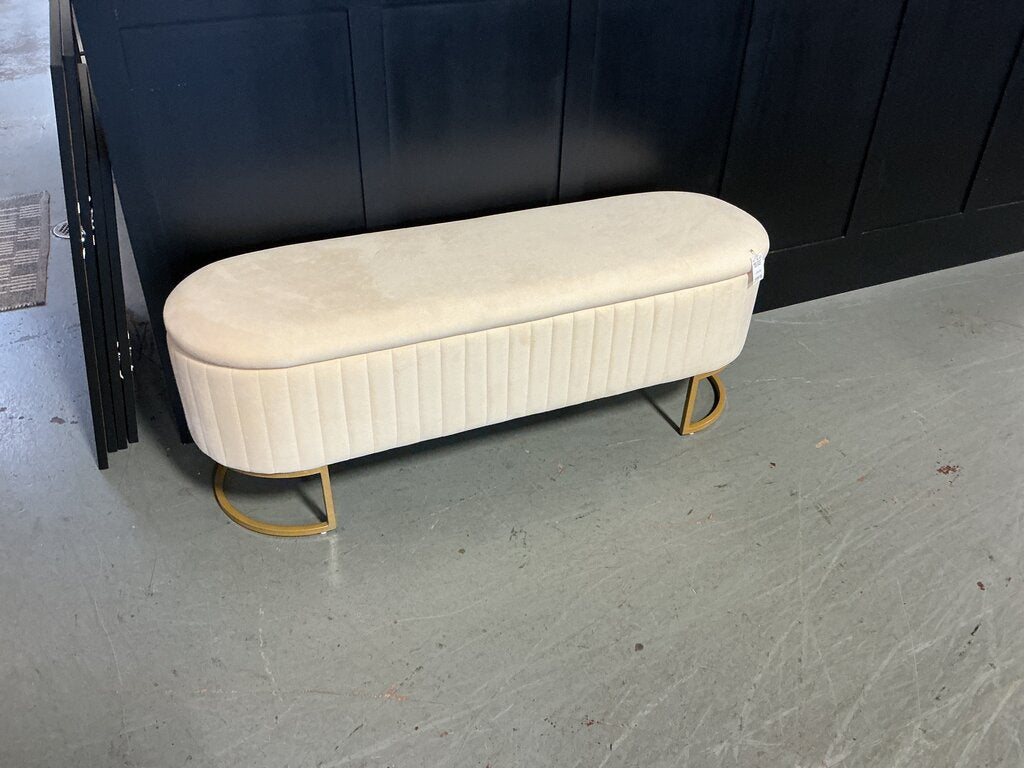 Paula 51" Wide Storage Bench-Beige