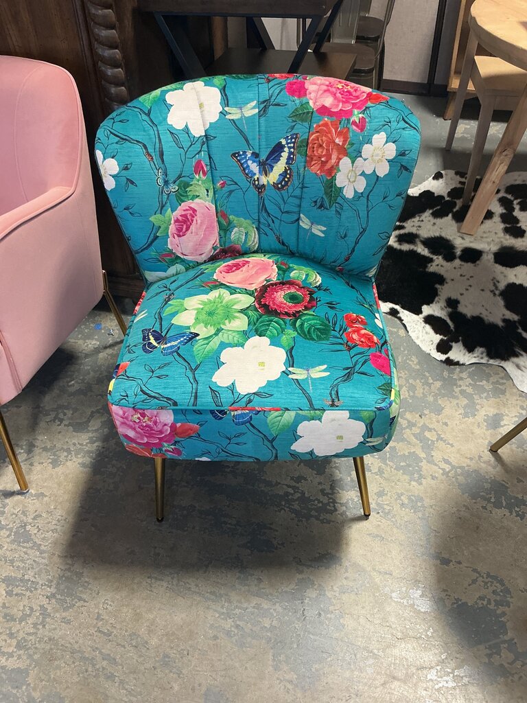 Amata Side Chair-Blue (As-Is, Cut)