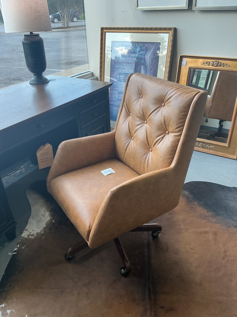 Kairos Task Chair Faux Leather-CAMEL (as-is small tear)