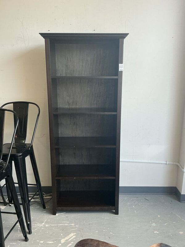 Amherst SOLID WOOD 70 inch x 30 inch Transitional 5 Shelf Bookcase in Hickory Brown (as-is scratch)