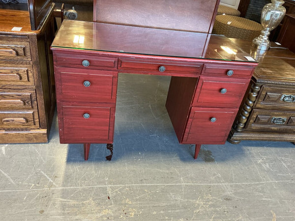 Red Vintage MCM Style Desk